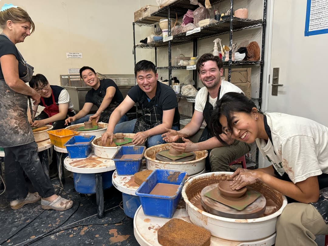 The Chalk team on a pottery-making offsite.